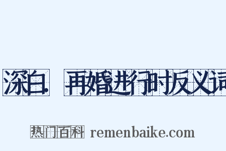 深白.再婚进行时反义词是什么意思的图片